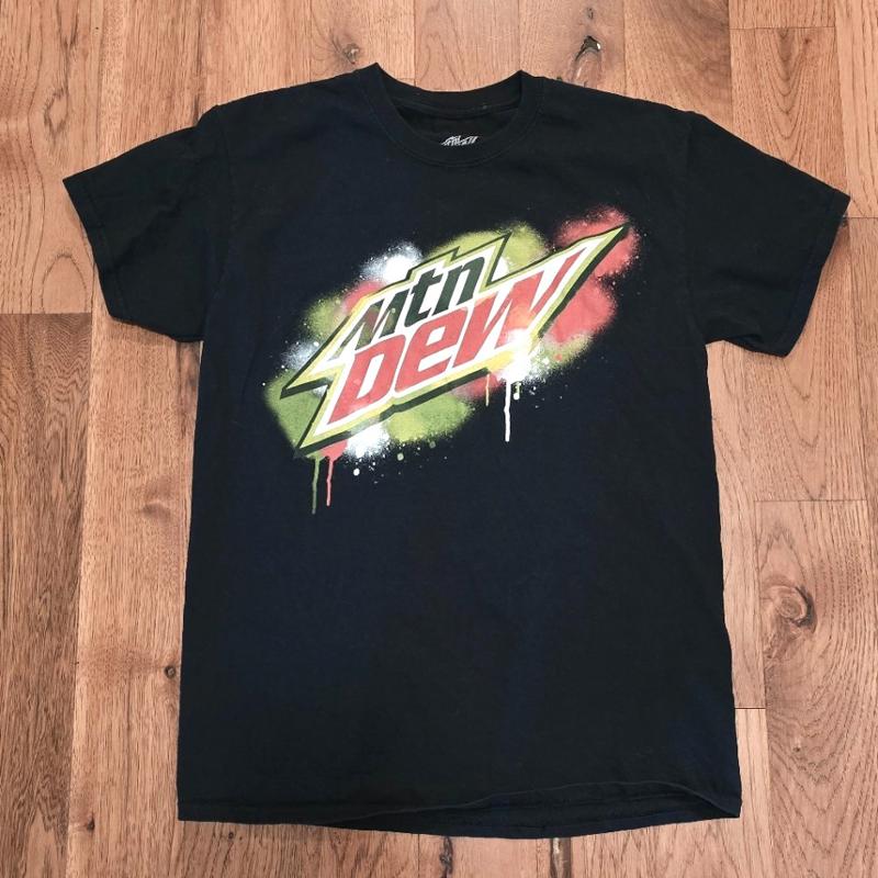Retro Gaming Shirt - Mountain Dew Splatter Paint Adult Size