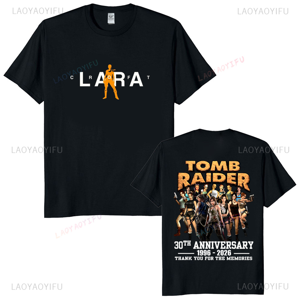 Retro Gaming Shirt - Tomb raider 30th aniversário unissex vintage