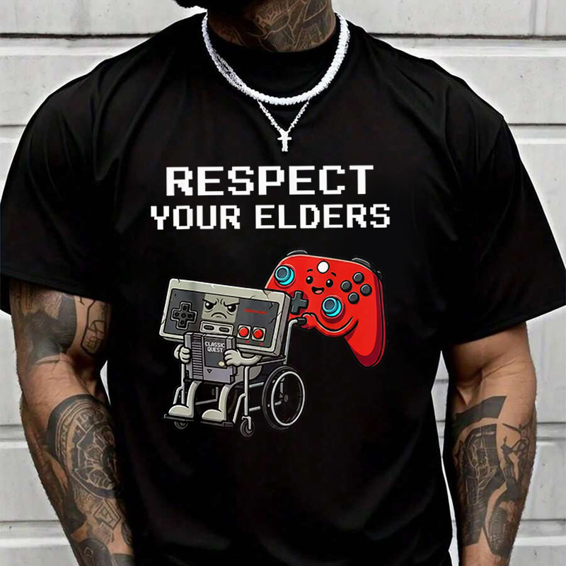 Retro Gaming Shirt - Camiseta masculina retrô para jogos, controlador