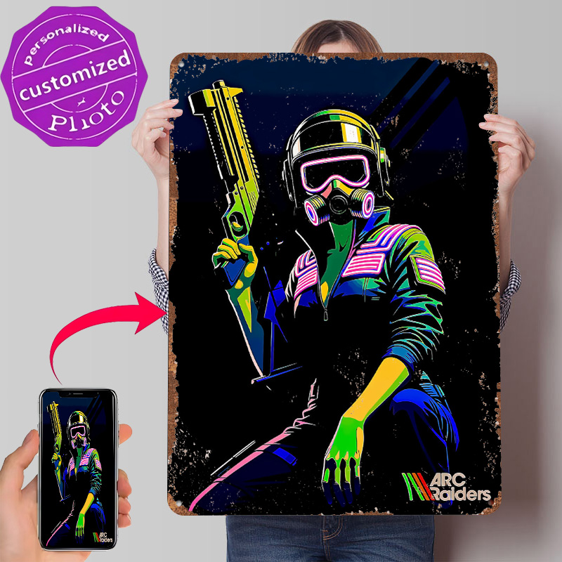 Retro Poster Gaming - Pôster de Metal Personalizado Arc Raiders: