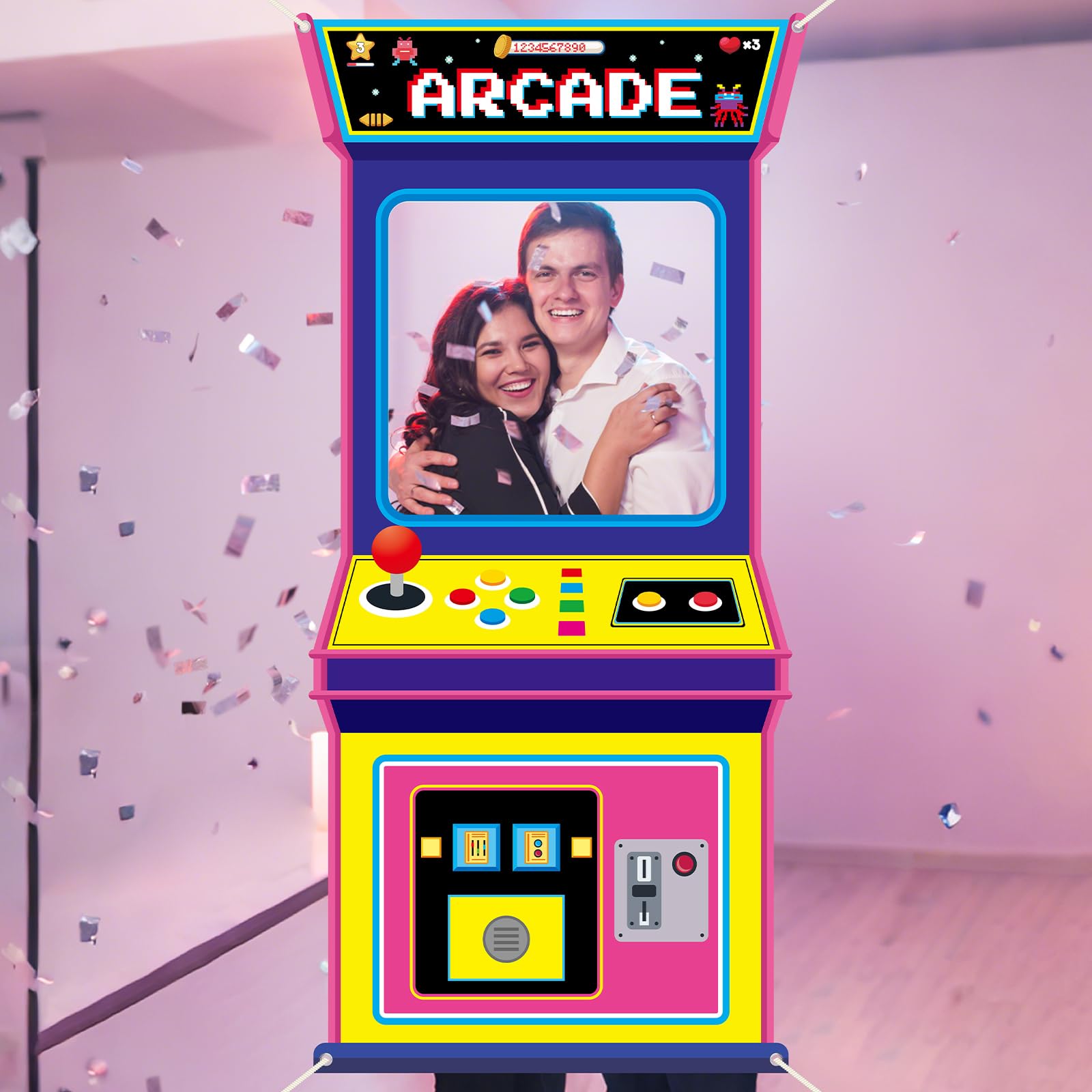Fundo Fotográfico de Tecido co - Gaming Retro Arcade avaliação e preço