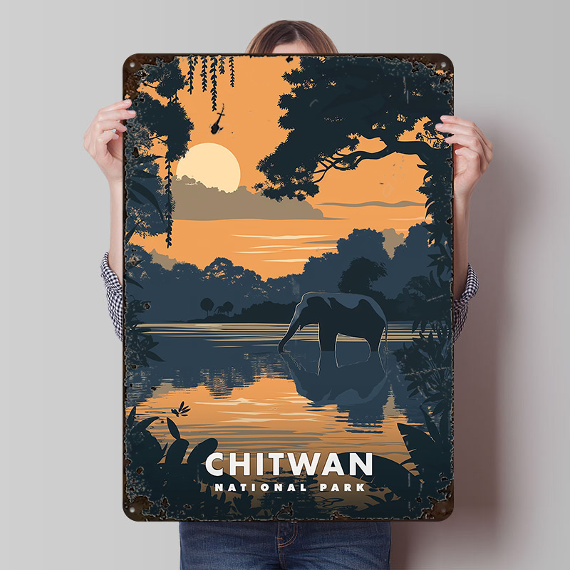 Pôster Metálico do Parque Naci - Retro Poster Gaming avaliação e preço
