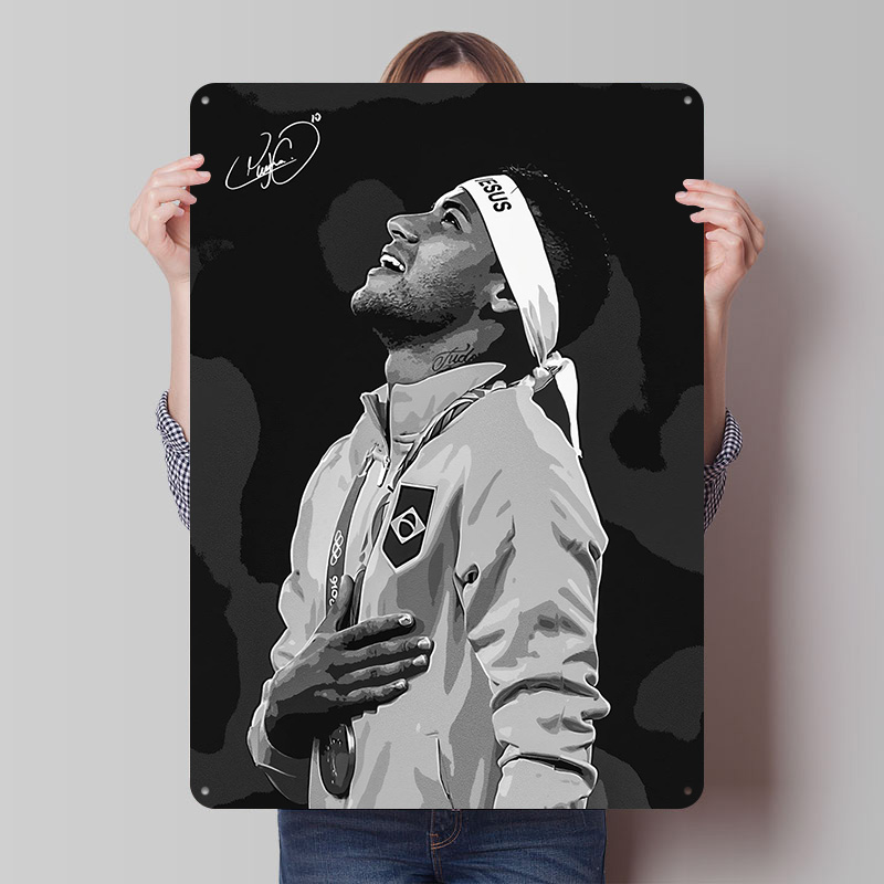 Neymar Jr. Placa de Metal Vint - Retro Poster Gaming avaliação e preço