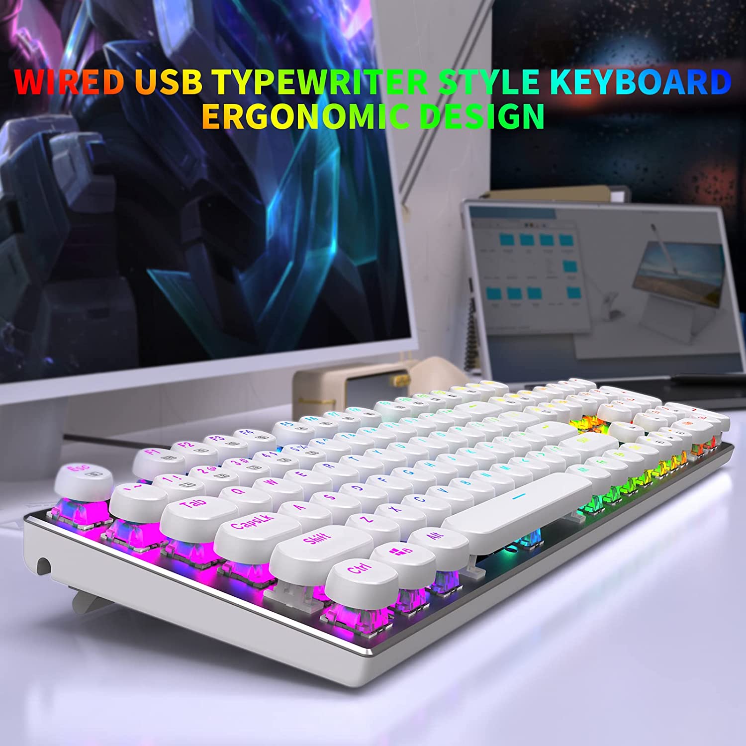 Teclado Mecânico USB com Fio p - Retro Gaming Uk avaliação e preço