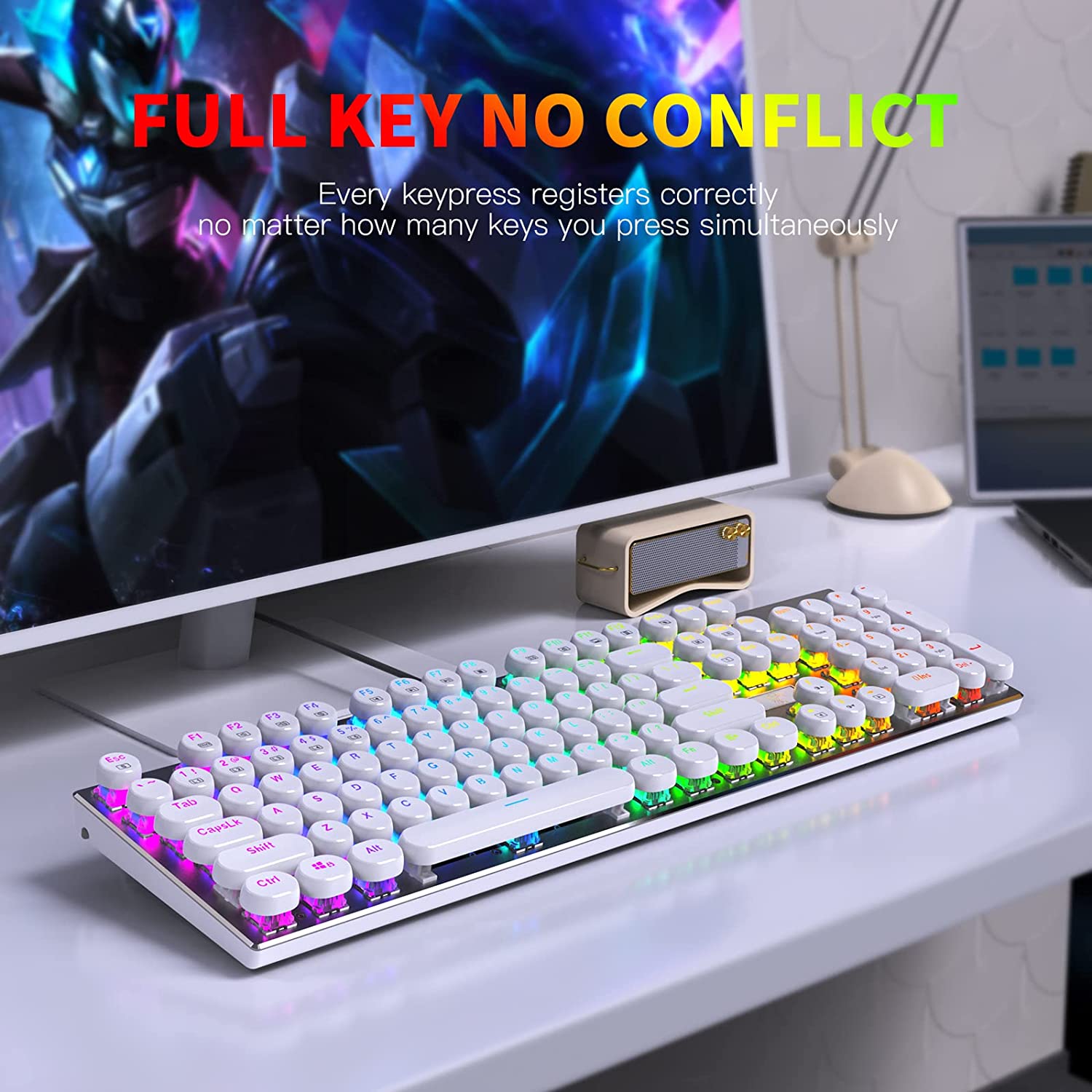 Teclado Mecânico USB com Fio p - Retro Gaming Uk avaliação e preço