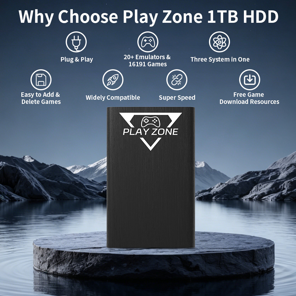 Play Zone 1TB HDD Portátil par - Retro Gaming Realm avaliação e preço