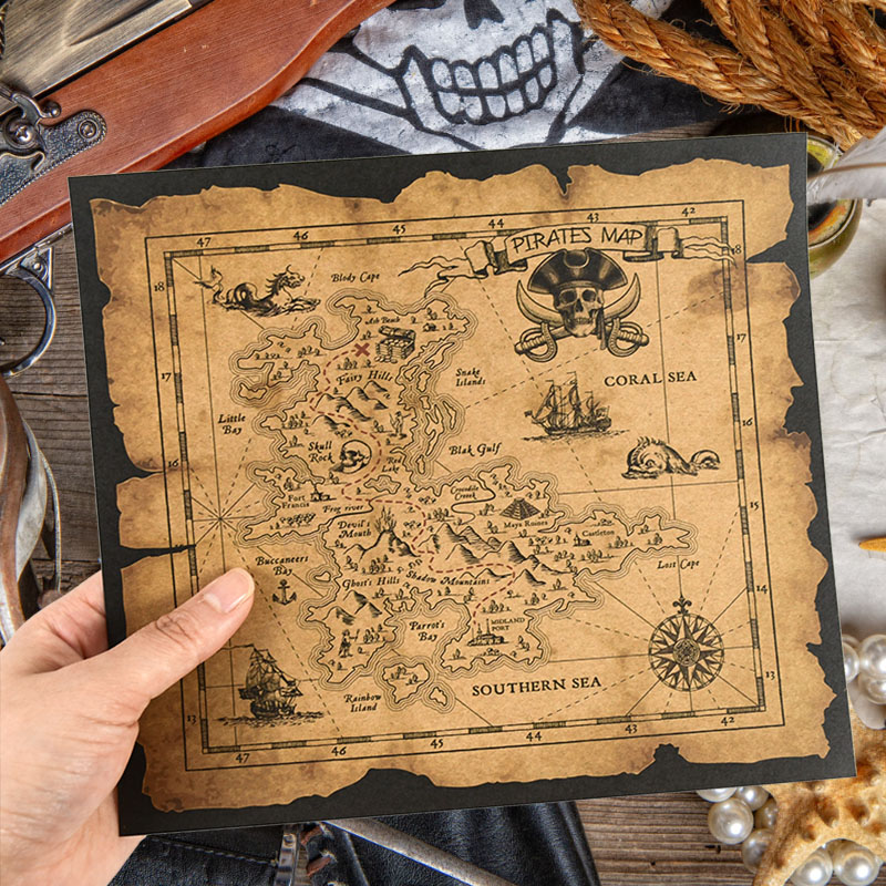 Mapa de Caça ao Tesouro Aventu - Retro Poster Gaming avaliação e preço