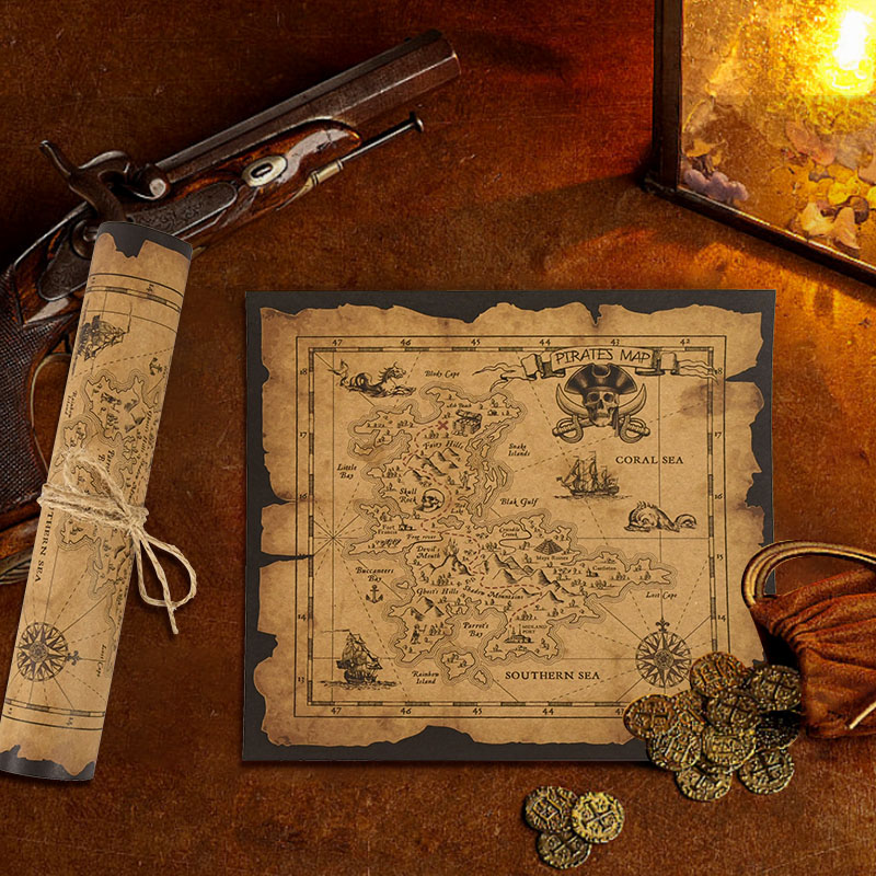 Mapa de Caça ao Tesouro Aventu - Retro Poster Gaming avaliação e preço